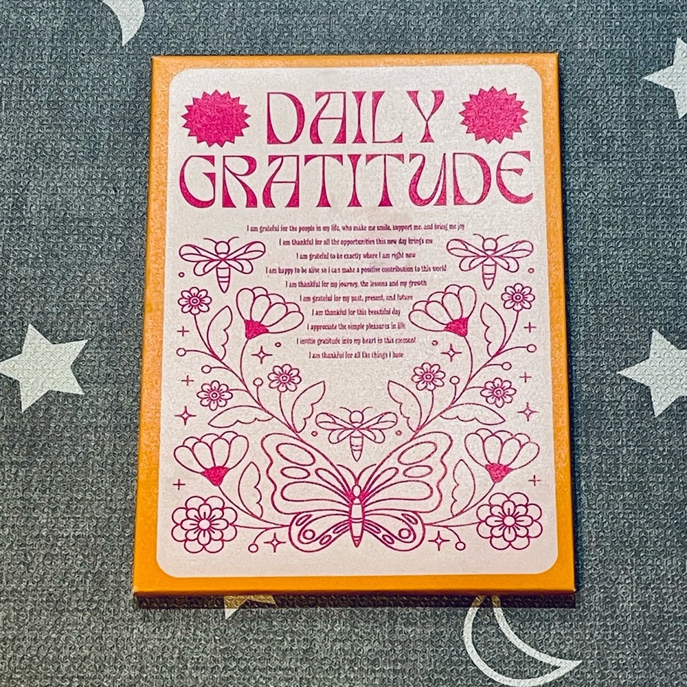 Daily Gratitude Wall Art in Pink and Yellow Preloved